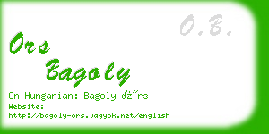 ors bagoly business card